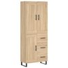 vidaXL Visoka komoda sonoma hrast 69,5x34x180 cm inženirski les