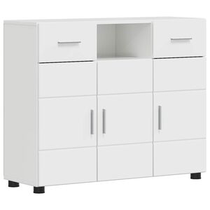 vidaXL Lesena omara s predalom Visok sijaj bela 88,5 x 30,5 x 73 cm