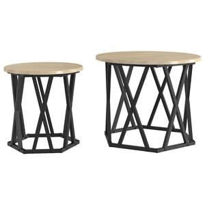 vidaXL Stranska miza 2 kos Sonoma hrast 50 x 50 x 40 cm