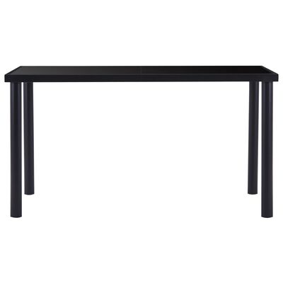 vidaXL Jedilna miza črna 140x70x75 cm kaljeno steklo