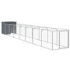 vidaXL Pasja uta z izhodom antracitna 110x813x110 cm pocinkano jeklo