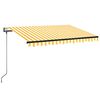 vidaXL Vlečna tenda Rumena in Bela 350 x 250 cm Poliester