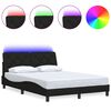 vidaXL Posteljni okvir z LED brez vzmetnice črn 140x190 cm blago