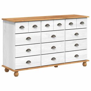 vidaXL Predalnik ASKIM Bela 79 x 40 x 133,5 cm Masivno borovo les