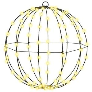 vidaXL Žogica Toplo bela 40 x 40 x 42 cm Kovina 120 LED