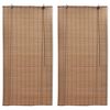 vidaXL Rolo senčilo iz bambusa 2 kosa 150x220 cm rjave barve