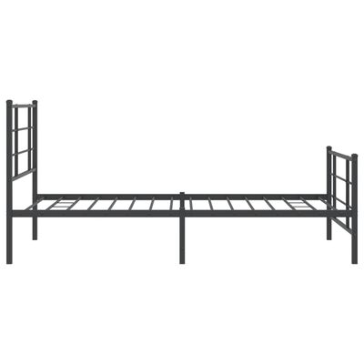 vidaXL Kovinski posteljni okvir z vzglavjem in vznožjem črn 100x200 cm