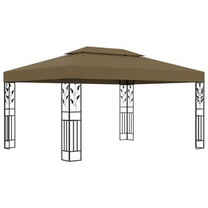 vidaXL Paviljon z dvojno streho 3x4 m taupe 180 g/m²