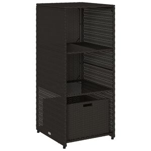 vidaXL Vrtna omara za shranjevanje črna 50x55x115 cm poli ratan