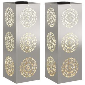 vidaXL Solarno LED svetilo za pot 2 kos Toplo bela 18 x 18 x 50 cm