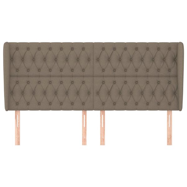 vidaXL Vzglavje z u&scaron;esi taupe 203x23x118/128 cm blago