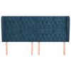vidaXL Vzglavje z u&scaron;esi temno modra 203x23x118/128 cm žamet