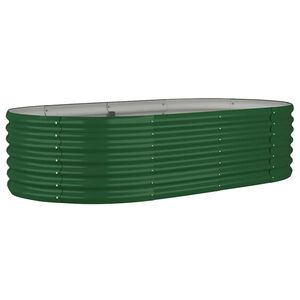 vidaXL Visoka greda iz cinkanega jekla 152x80x36 cm zelena
