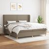 vidaXL Box spring postelja z vzmetnico taupe 200x200 cm blago