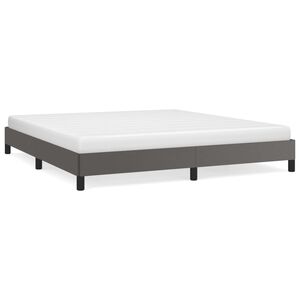 vidaXL Posteljni okvir siv 160x200 cm umetno usnje