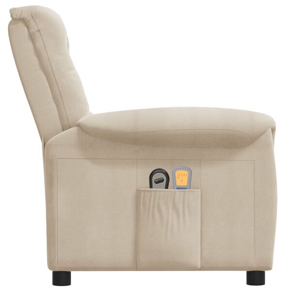 vidaXL Električni masažni stol krem tkanina iz mikrovlaken