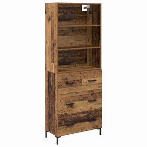 vidaXL Visok predalnik Star les 69,5 x 34 x 180 cm Konstruiran les