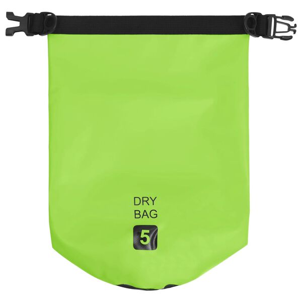 vidaXL Torba Dry Bag zelena 5 L PVC