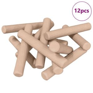 vidaXL Leseni zatiči 12 pcs Rjava &Oslash;6 x 40 mm Trden les