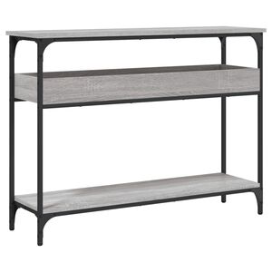 vidaXL Konzolna mizica s polico siva sonoma 100x29x75 cm inž. les