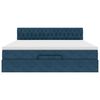 vidaXL Otomanski posteljni okvir z vzmetnico moder 180x200cm žamet