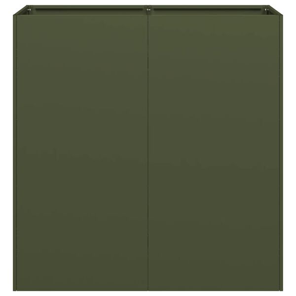 vidaXL Sadilnik Olive Green 80x40x80 cm Hladno valjano jeklo