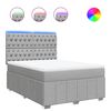 vidaXL Box spring postelja z vzmetnico svetlo siva 160x200 cm žamet