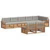 vidaXL Zunanja garnitura za sedenje 8 pcs Naravna in svetlo siva