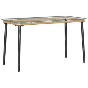 vidaXL Vrtna miza Naravna 80 x 40 x 45 cm poli ratan