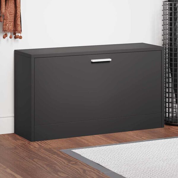 vidaXL Klop za čevlje črne barve 80x24x45 cm inženirski les