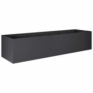 vidaXL Vrtni lonček Črna 280 x 80 x 60 cm Mlinjeni jeklo