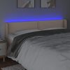 vidaXL LED posteljno vzglavje kapučino 183x16x78/88 cm umetno usnje