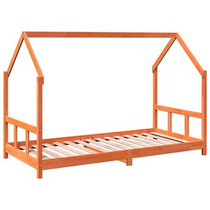 vidaXL Posteljni okvir vo&scaron;čeno rjav 90x190 cm trdna borovina