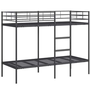 vidaXL Dvoposteljna postelja brez vzmetnice črna 75x190 cm jeklo
