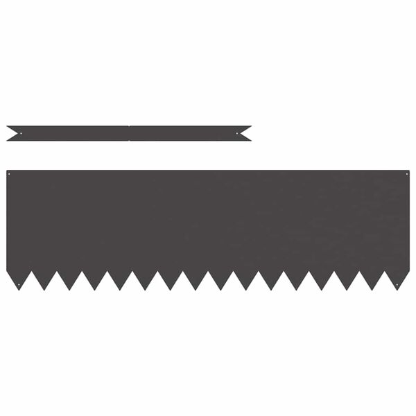 vidaXL Robovi trave 20 pcs Črna 100 x 0,05 x 20 cm Medenina