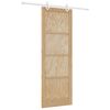 vidaXL Drsna vrata Naravna in bela 83 x 232 cm Trdna borovina