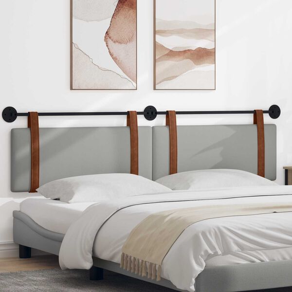 vidaXL Visoki naslon za glavo Oblačno siva 210 x 55 x 5 cm Antikni PU