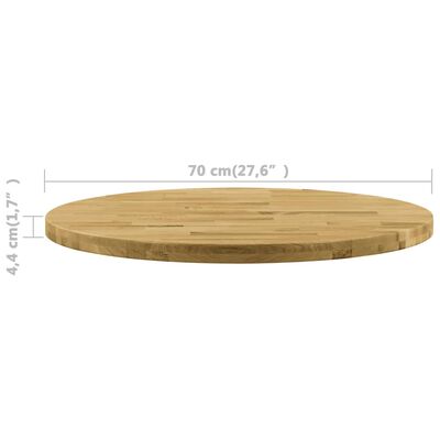 vidaXL Površina za mizo trden hrastov les okrogla 44 mm 700 mm