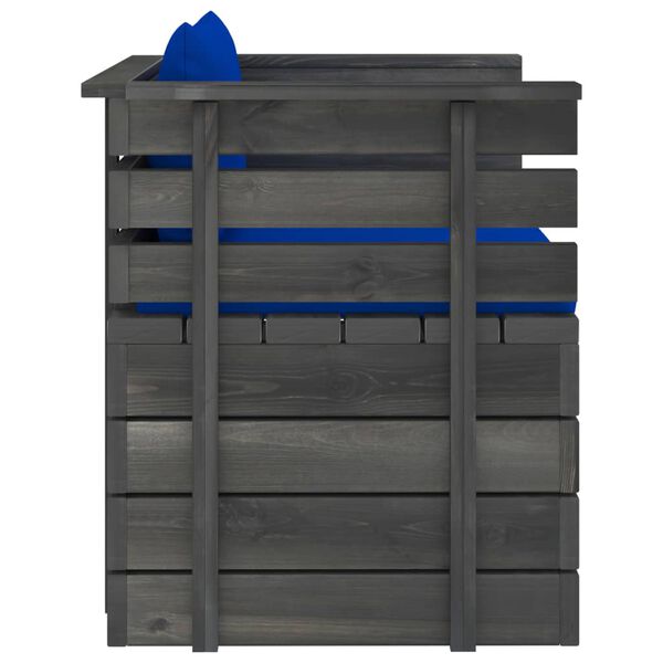 vidaXL Vrtni naslanjač z blazinami borovina