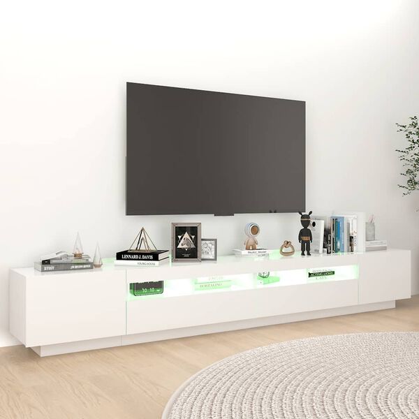 vidaXL TV omarica z LED lučkami bela 260x35x40 cm
