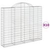 vidaXL Obokane gabion ko&scaron;are 10kosi 200x30x160/180 cm pocinkano železo