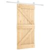 vidaXL Drsna vrata Naravna in bela 95 x 210 cm Masiven borov les