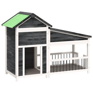 vidaXL Pasja uta siva 143x60,5x109 cm trdna borovina