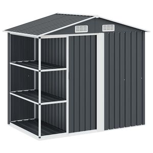 vidaXL Vrtna lopa s stojalom antracitna 205x130x183 cm železna