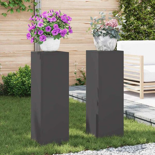 vidaXL Stojalo za rastline 2 pcs Črna 24 x 24 x 75 cm Jeklo