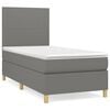 vidaXL Box spring postelja z vzmetnico temno siva 90x190 cm blago