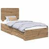vidaXL Konstrukcija postelje Umetni hrast 90 x 200 cm Inženirski les