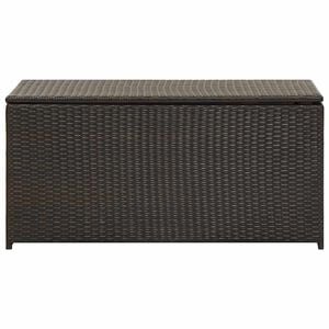 vidaXL Vrtna &scaron;katla za shranjevanje poli ratan 100x50x50 cm rjava