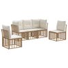 vidaXL Zunanja garnitura za sedenje z blazino 5 pcs Naravna Poliester