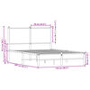 vidaXL Kovinski posteljni okvir brez vzmetnice dimljen hrast 120x200cm
